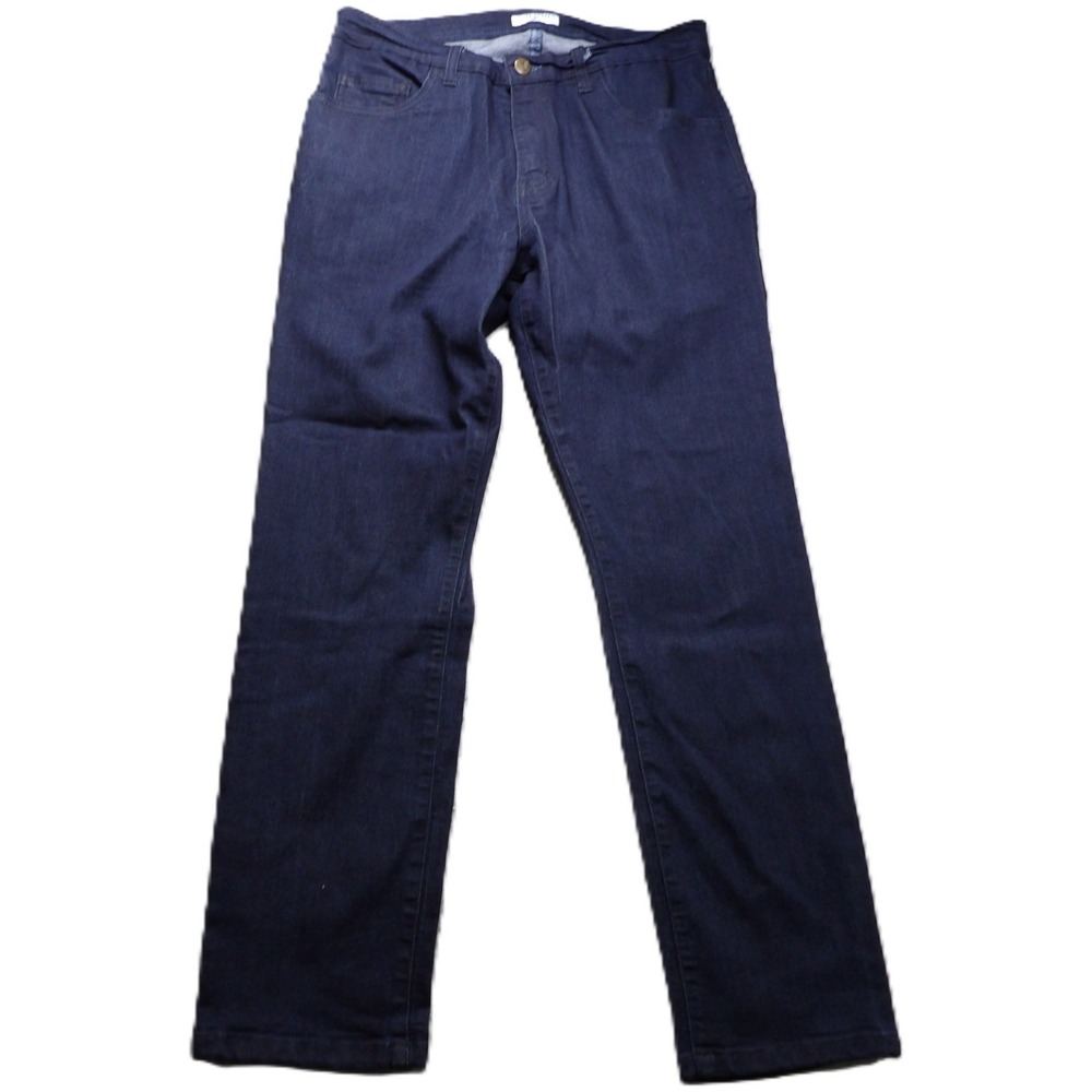 Tom James Blue Delta Men W31 L27 Bespoke Custom Straight Stretch Jeans Dark Wash